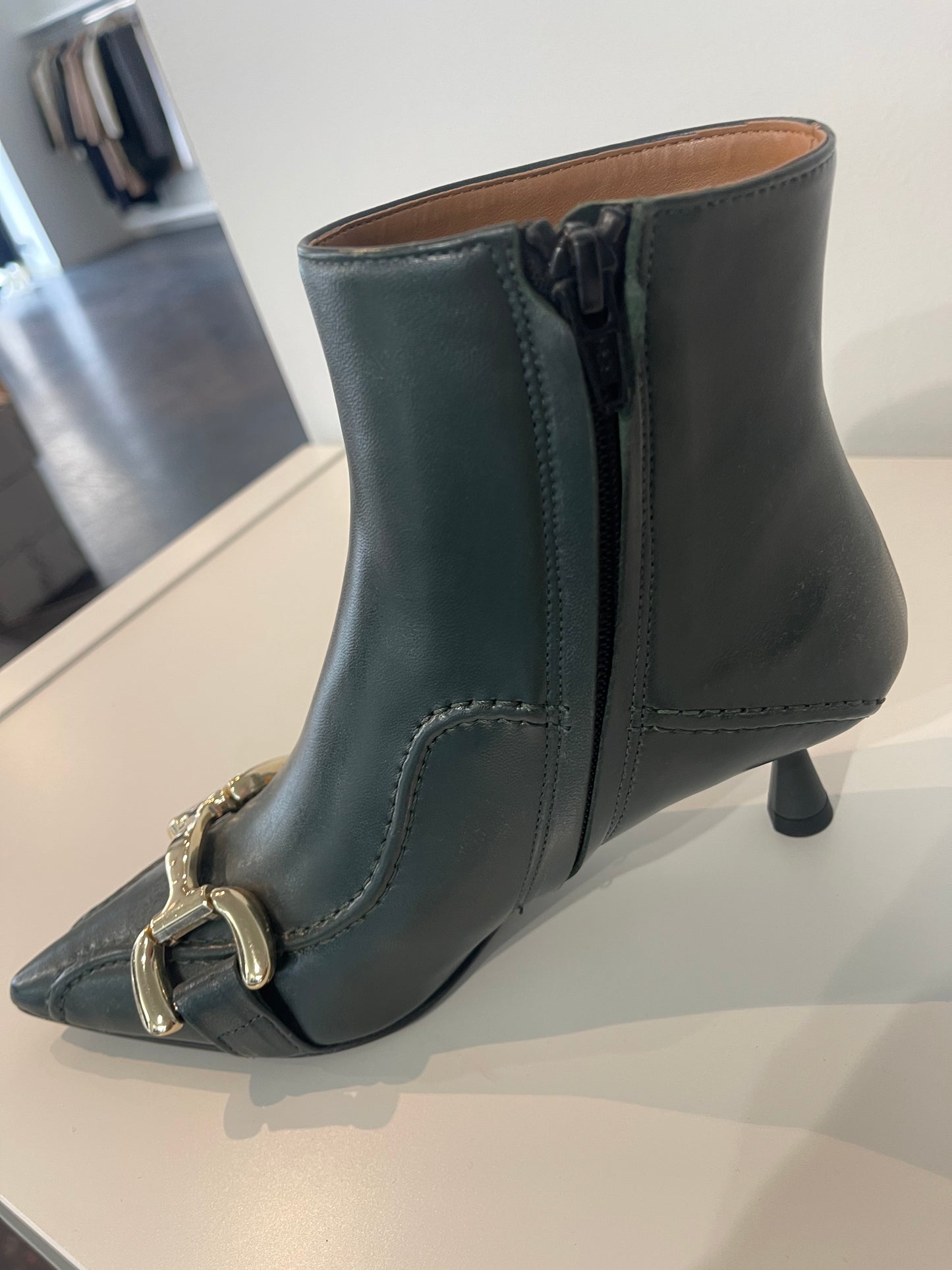 stivaletto nappa verde donna