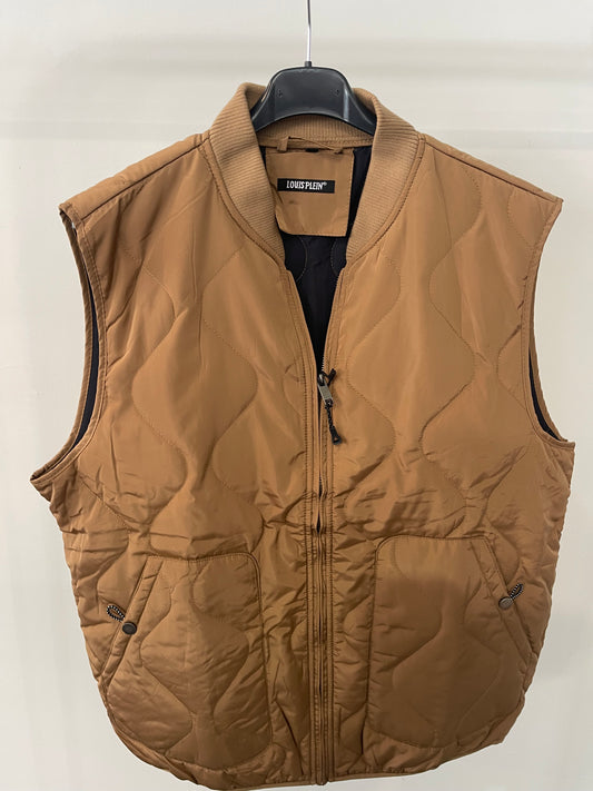 gilet piumino da uomo color cammello