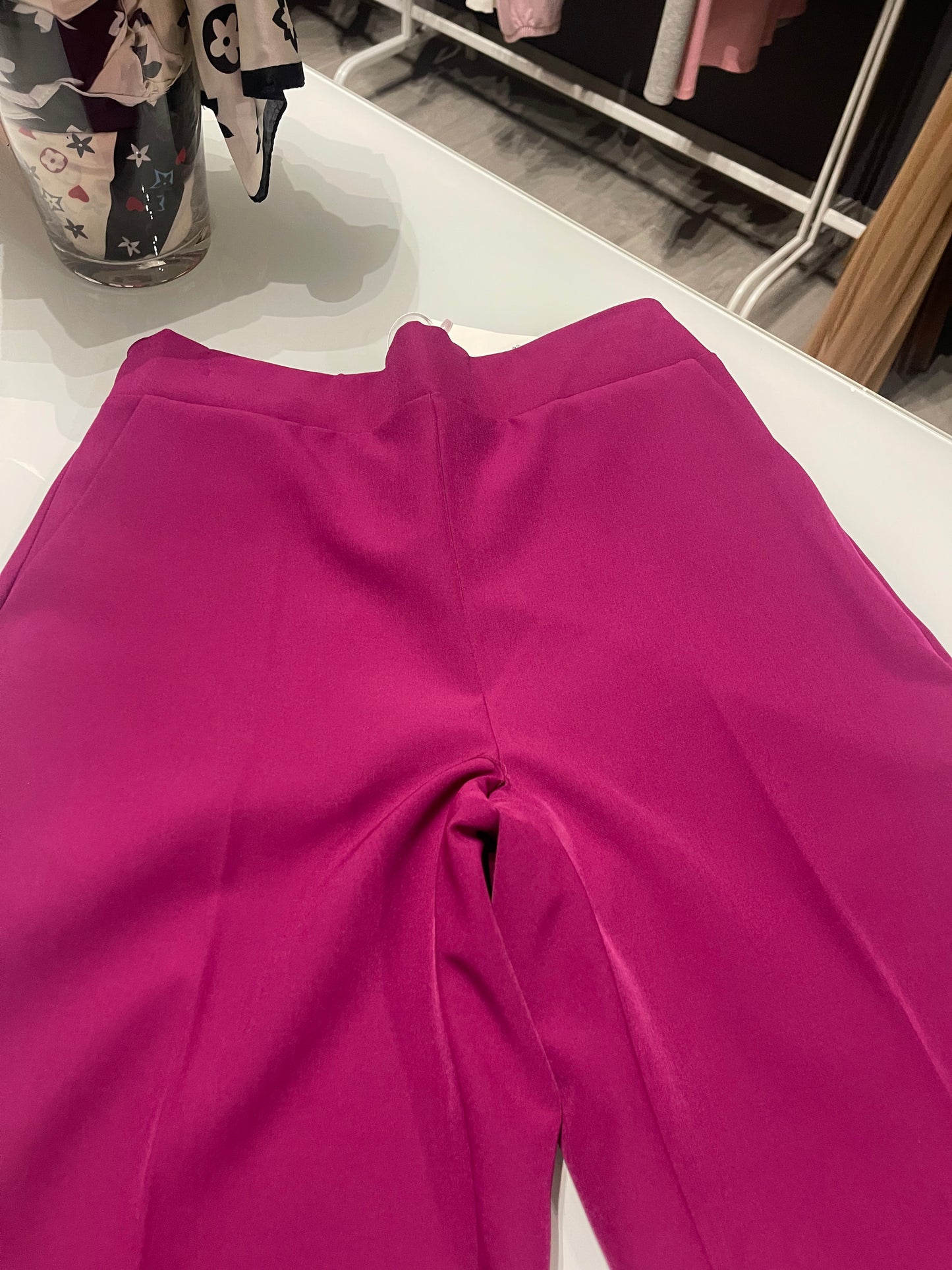 pantalone fucsia da donna dritto