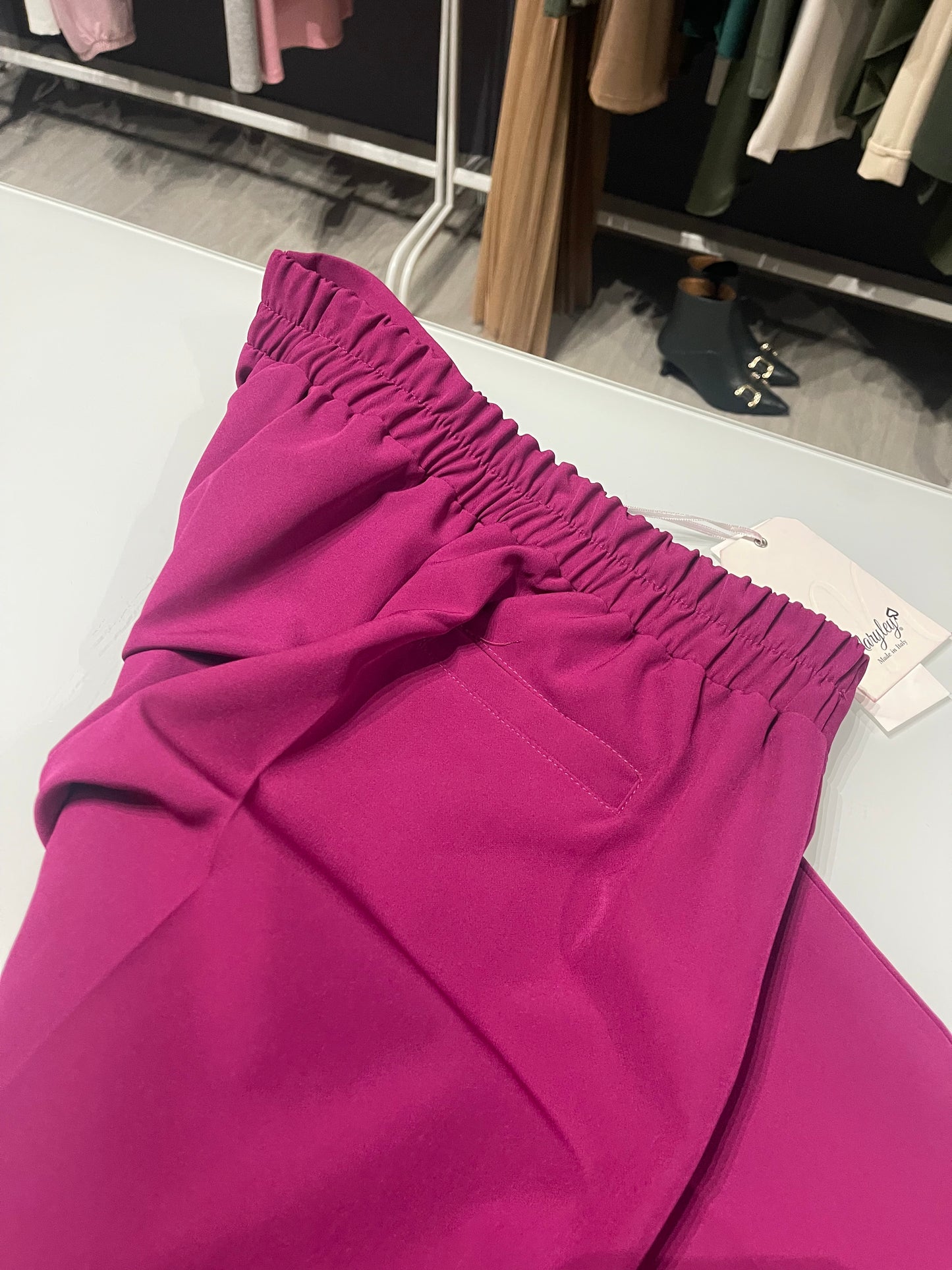 pantalone fucsia da donna dritto